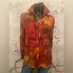 Frilli Multi Coloured LS Viscose Blouse